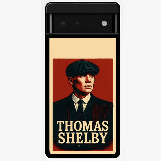 Vintage Mafia Authority Glass Case showing flat back view with bold vintage mafia inspired artwork and glossy glass finish.