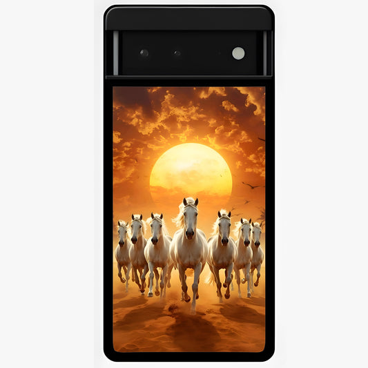 Wild Sunset Majesty Glass Case showing flat back view with majestic sunset landscape artwork and glossy glass finish.