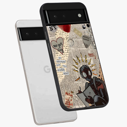 City Dream Sketch Glass Case displayed in angled mockup highlighting minimal city illustration with aesthetic sketch style.