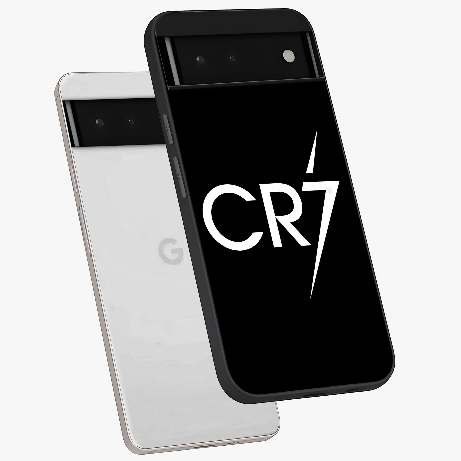Cr7 Elite Strike Glass Case displayed in angled mockup highlighting powerful sports graphic with bold athletic theme.