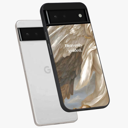 Divine Winged Grace Glass Case displayed in angled mockup highlighting graceful wing design with divine aesthetic style.