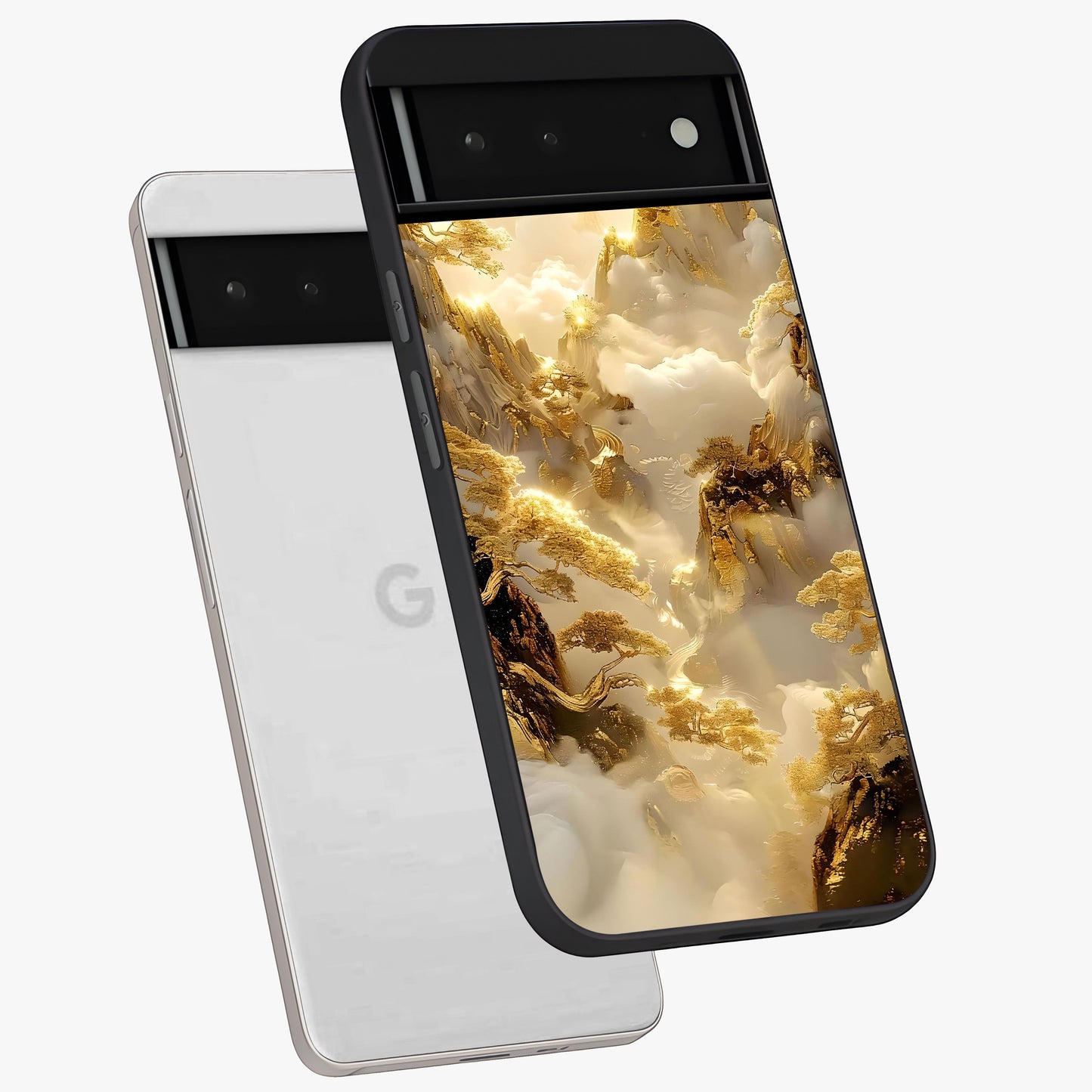 Gates Of Illumination Glass Case displayed in angled mockup highlighting radiant portal inspired design with fantasy aesthetic.