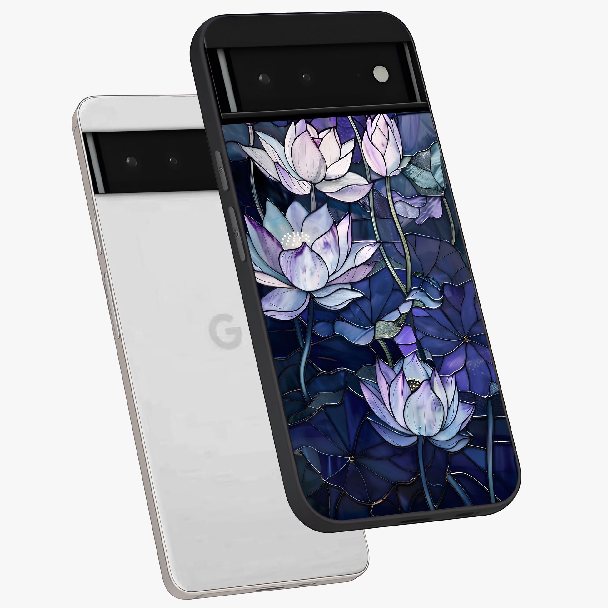 Gloss Petal Rush Glass Case displayed in angled mockup highlighting vibrant petal design with elegant floral aesthetic.