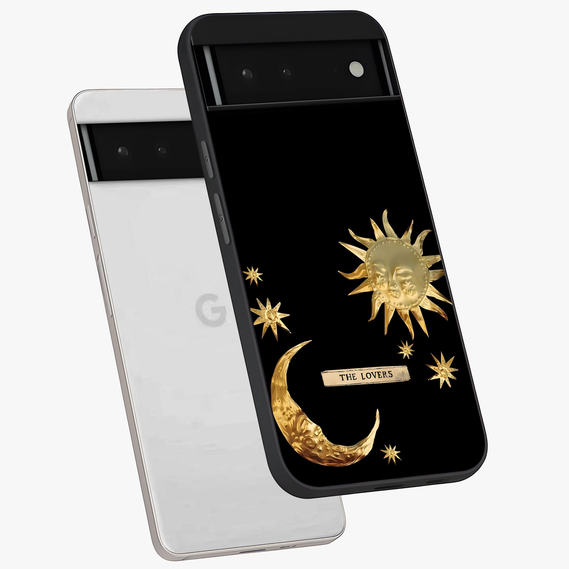 Gold Sun Blush Glass Case displayed in angled mockup highlighting radiant sun design with warm golden aesthetic.