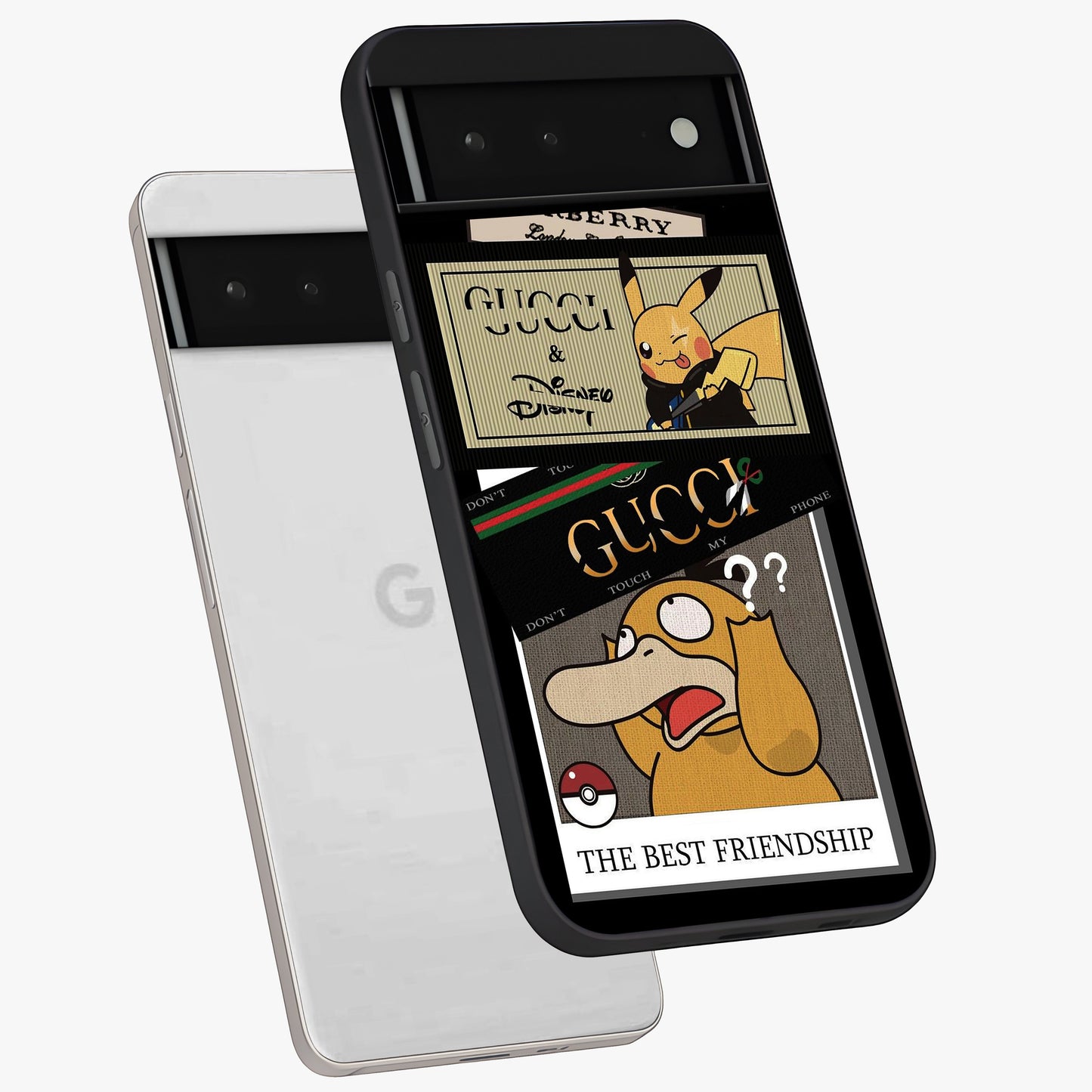 Gucci Play Mashup Glass Case displayed in angled mockup highlighting stylish fashion mashup design with bold aesthetic.