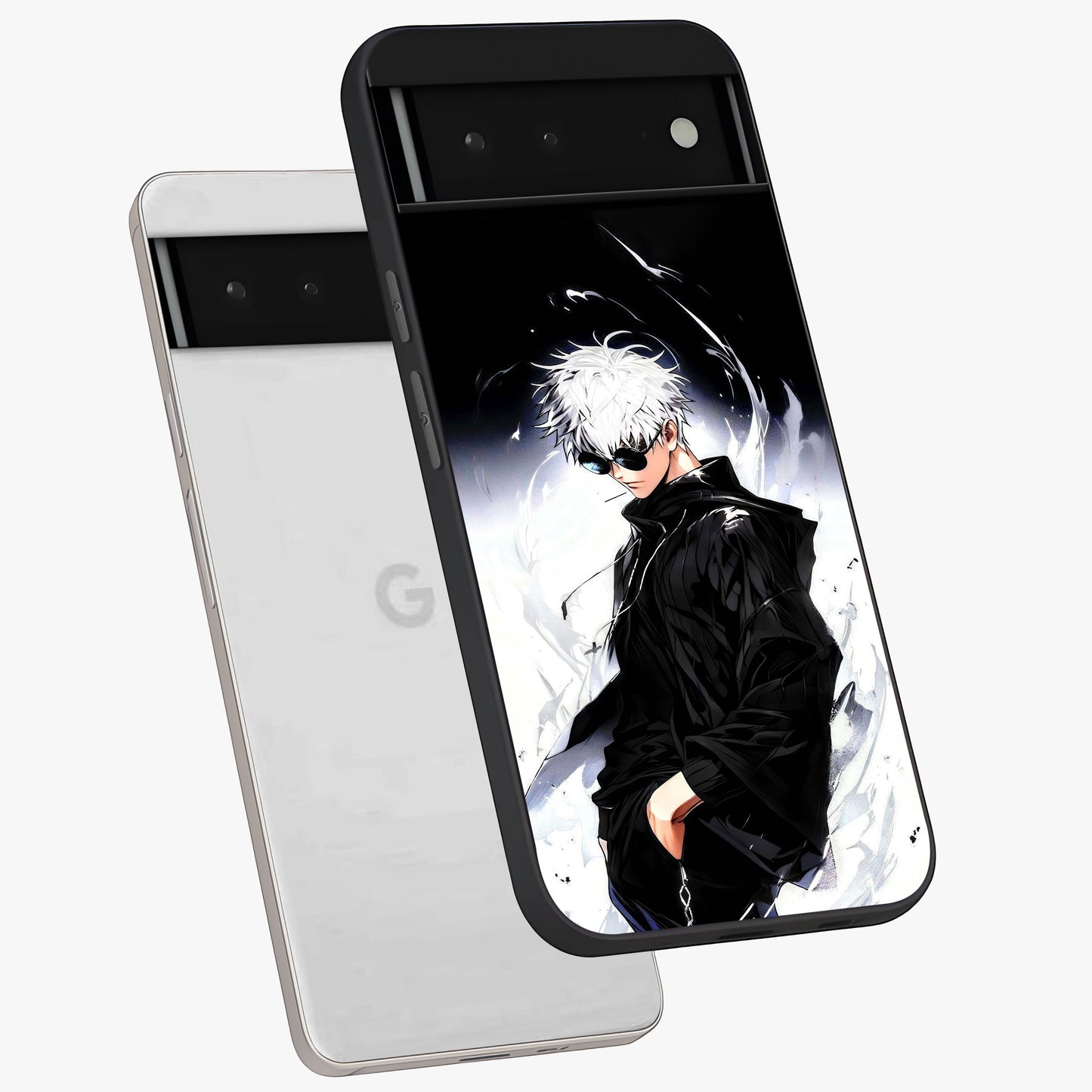 Limitless Shadow King Glass Case displayed in angled mockup highlighting dramatic dark hero design with intense aesthetic.