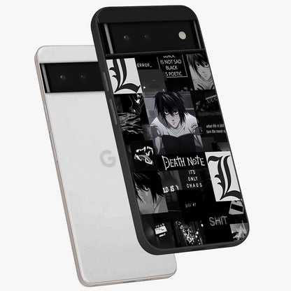 Midnight Chaos Mind Glass Case displayed in angled mockup highlighting chaotic artistic design with dramatic midnight aesthetic.