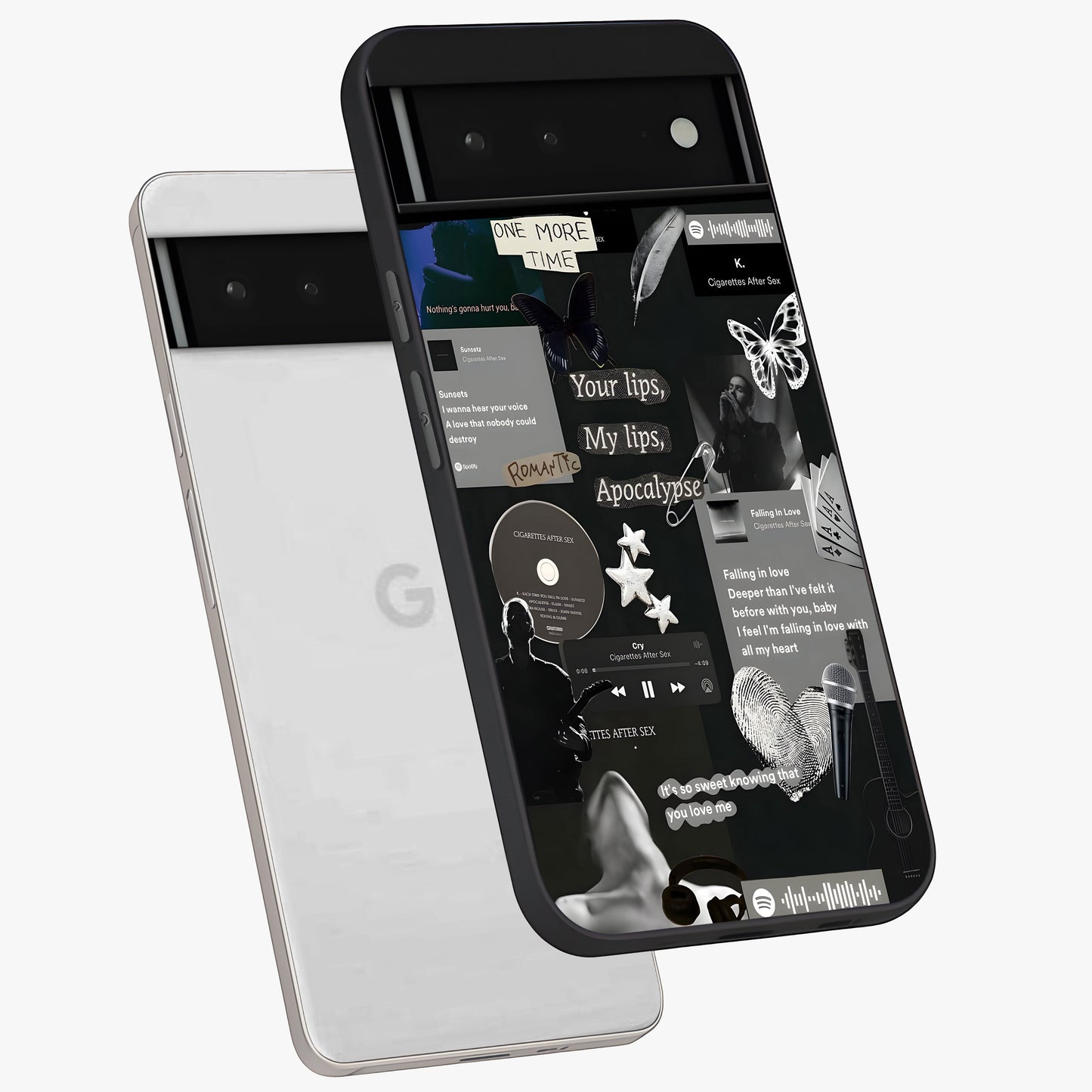 Midnight Love Echo Glass Case displayed in angled mockup highlighting elegant love inspired design with deep aesthetic style.