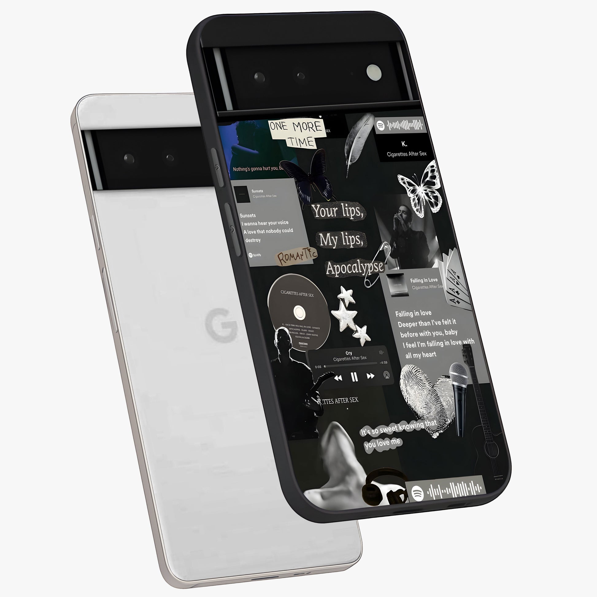 Midnight Love Echo Glass Case displayed in angled mockup highlighting elegant love inspired design with deep aesthetic style.