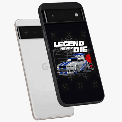 Midnight Racing Legacy Glass Case displayed in angled mockup highlighting dynamic automotive design with bold midnight aesthetic.