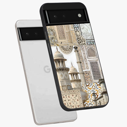 Mughal Marble Legacy Glass Case displayed in angled mockup highlighting elegant heritage marble artwork with royal aesthetic.