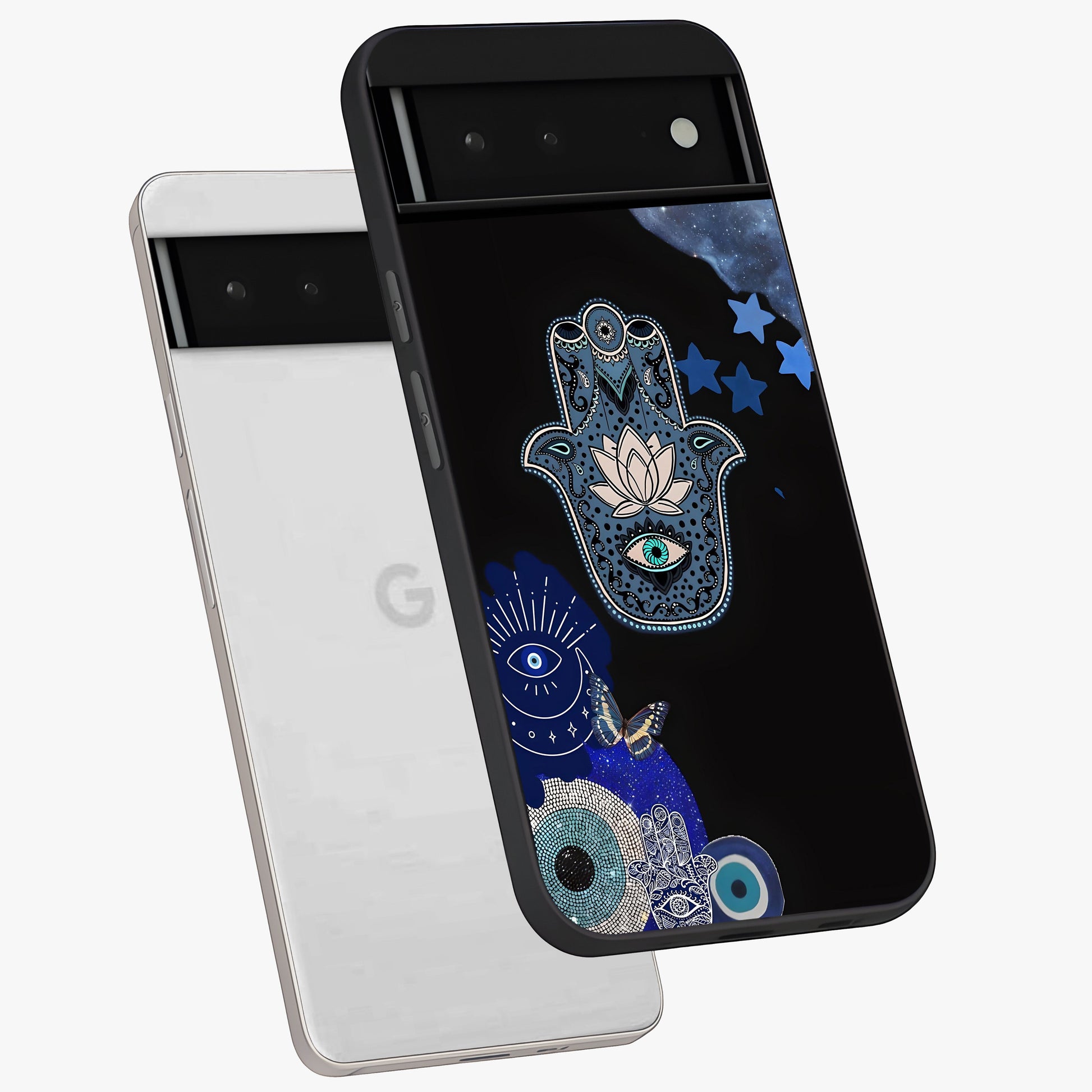 Mystic Hand Aura Glass Case displayed in angled mockup highlighting magical aura design with spiritual aesthetic style.