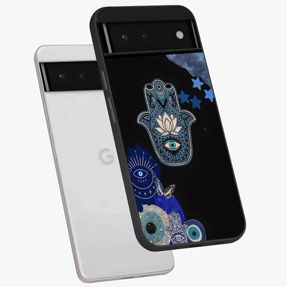 Mystic Hand Aura Glass Case displayed in angled mockup highlighting magical aura design with spiritual aesthetic style.