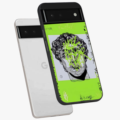 Neo Graffiti Rebellion Glass Case displayed in angled mockup highlighting urban street art design with rebellious aesthetic.