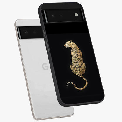 Regal Leopard Glass Case displayed in angled mockup highlighting powerful animal illustration with stylish wild aesthetic.