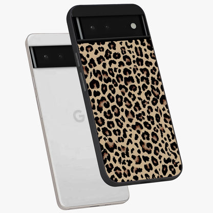 Savage Chic Pattern Glass Case displayed in angled mockup highlighting bold fashion inspired design with chic aesthetic.