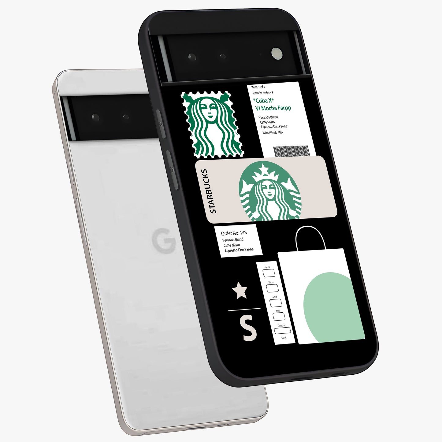 Starbucks Mocha Glass Case displayed in angled mockup highlighting stylish mocha themed design with cozy café aesthetic.