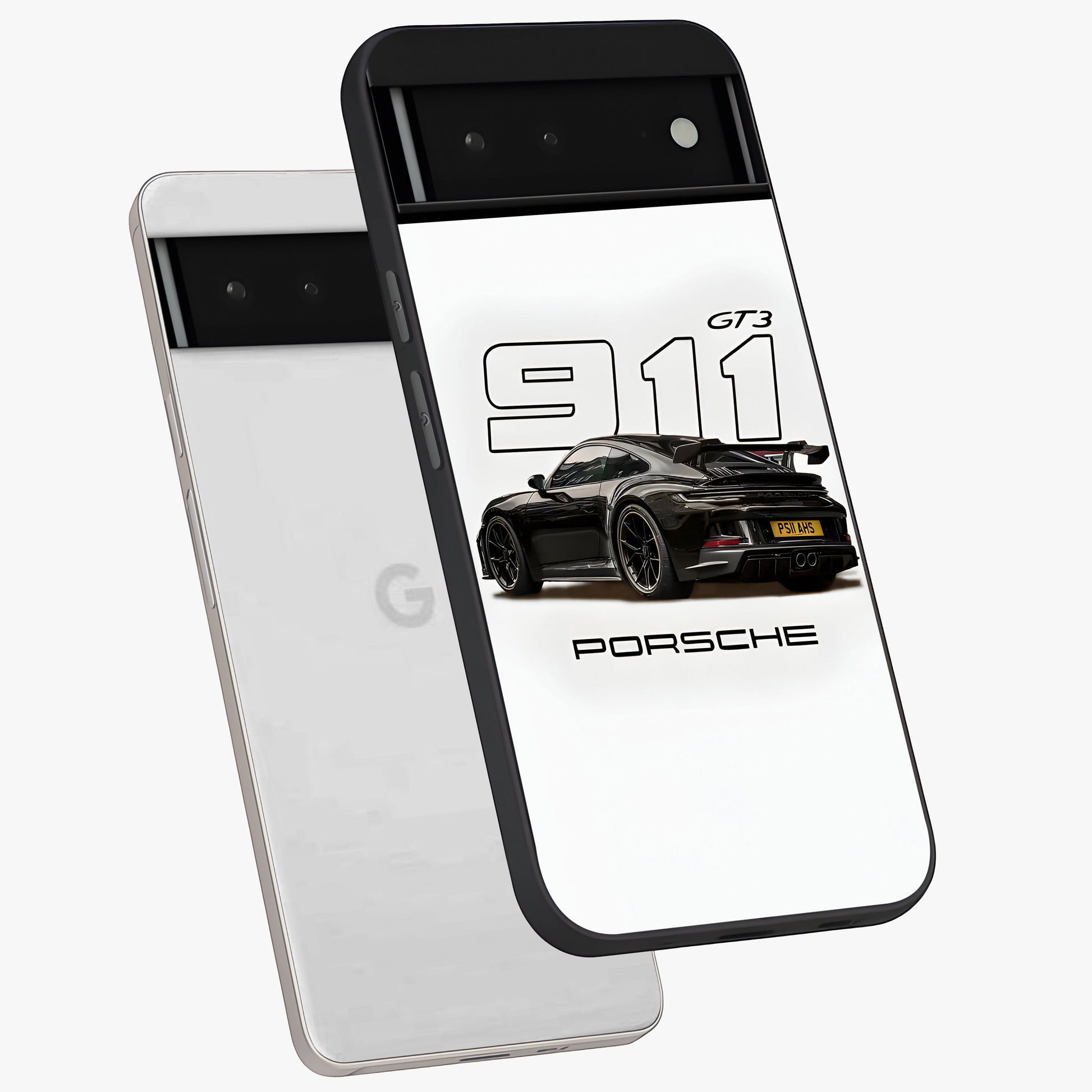 Turbo Legacy Icon Glass Case displayed in angled mockup highlighting dynamic automotive design with performance aesthetic.