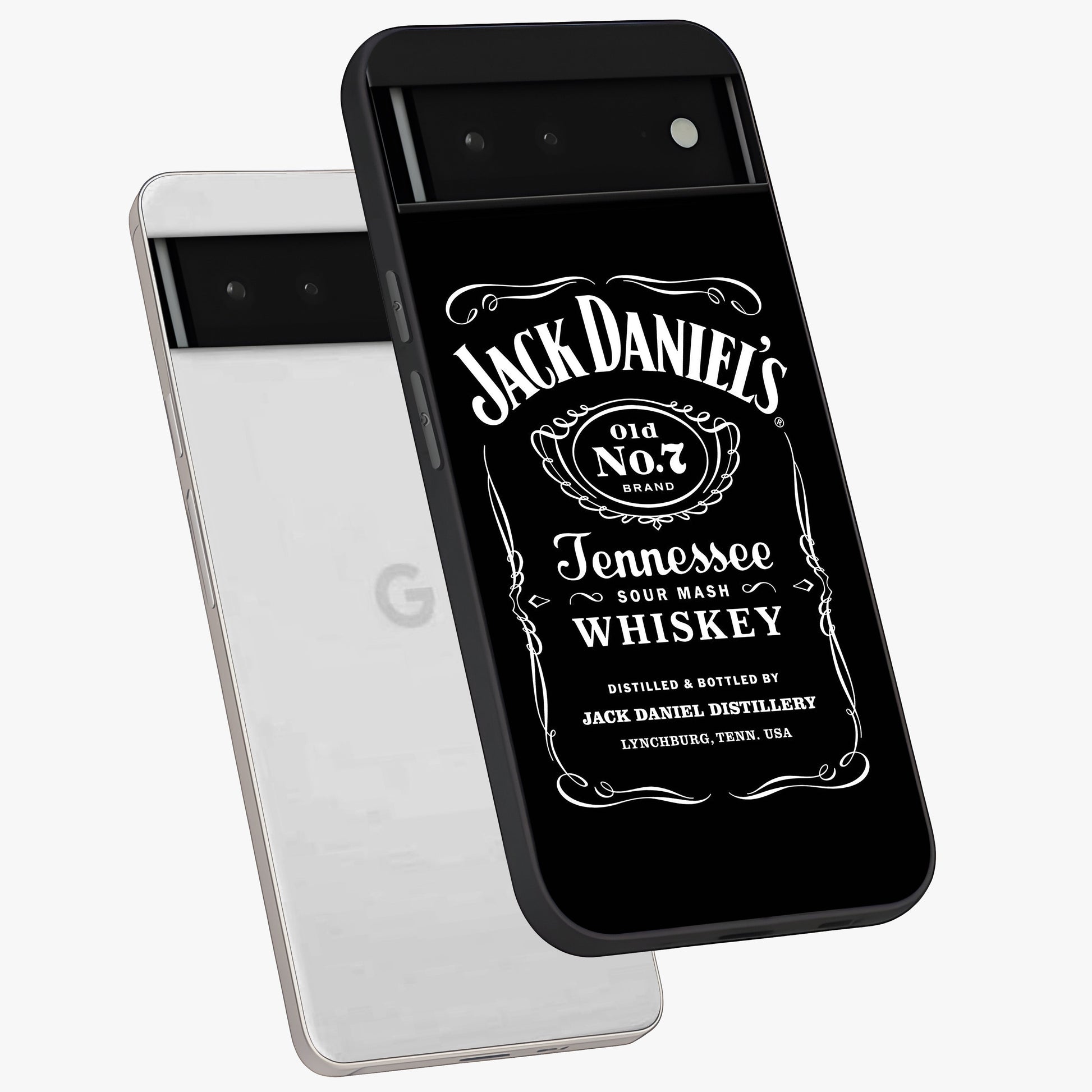 Vintage Whiskey Heritage Glass Case displayed in angled mockup highlighting retro beverage themed design with heritage aesthetic.