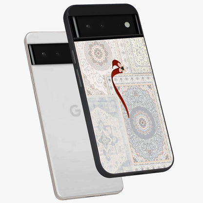 White Aesthetic Bow Glass Case displayed in angled mockup highlighting clean bow design with soft aesthetic style.