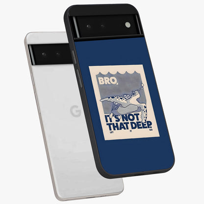 Worry Less Swim Glass Case displayed in angled mockup highlighting fun typography design with relaxed aesthetic style.