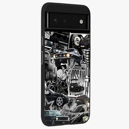 Aesthetic Dark Love Glass Case upright view showcasing dramatic romantic artwork with modern aesthetic style.