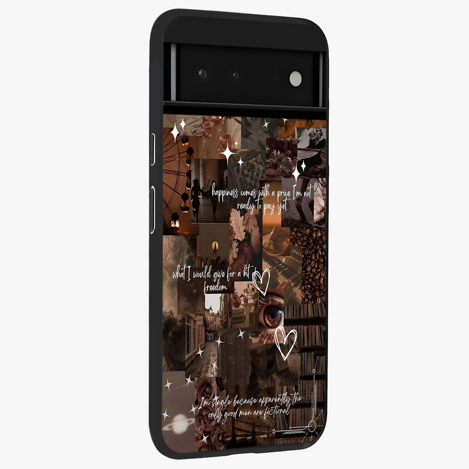 Bittersweet Aesthetic Chaos Glass Case upright view showcasing bold artistic chaos design with modern aesthetic style.