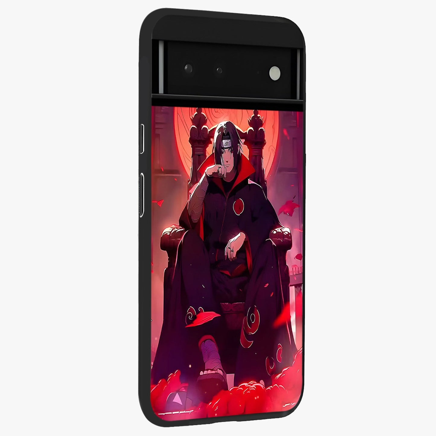 Blood Moon Sovereign Glass Case upright view showcasing powerful moon inspired artwork with cosmic aesthetic style.