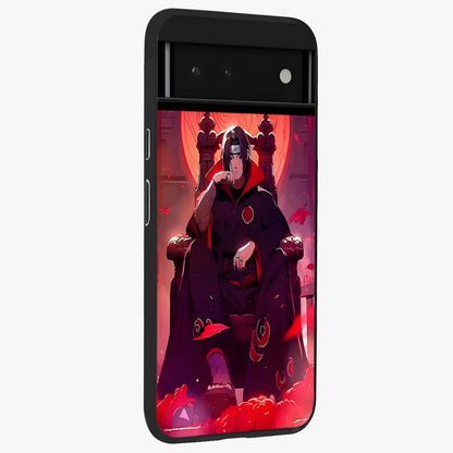 Blood Moon Sovereign Glass Case upright view showcasing powerful moon inspired artwork with cosmic aesthetic style.