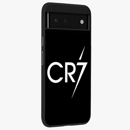 Cr7 Elite Strike Glass Case upright view showcasing energetic football inspired design with modern sports aesthetic.