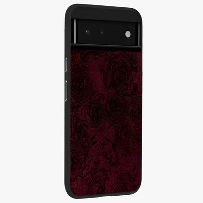 Crimson Fade Flow Glass Case upright view showcasing dynamic crimson flow artwork with stylish abstract theme.