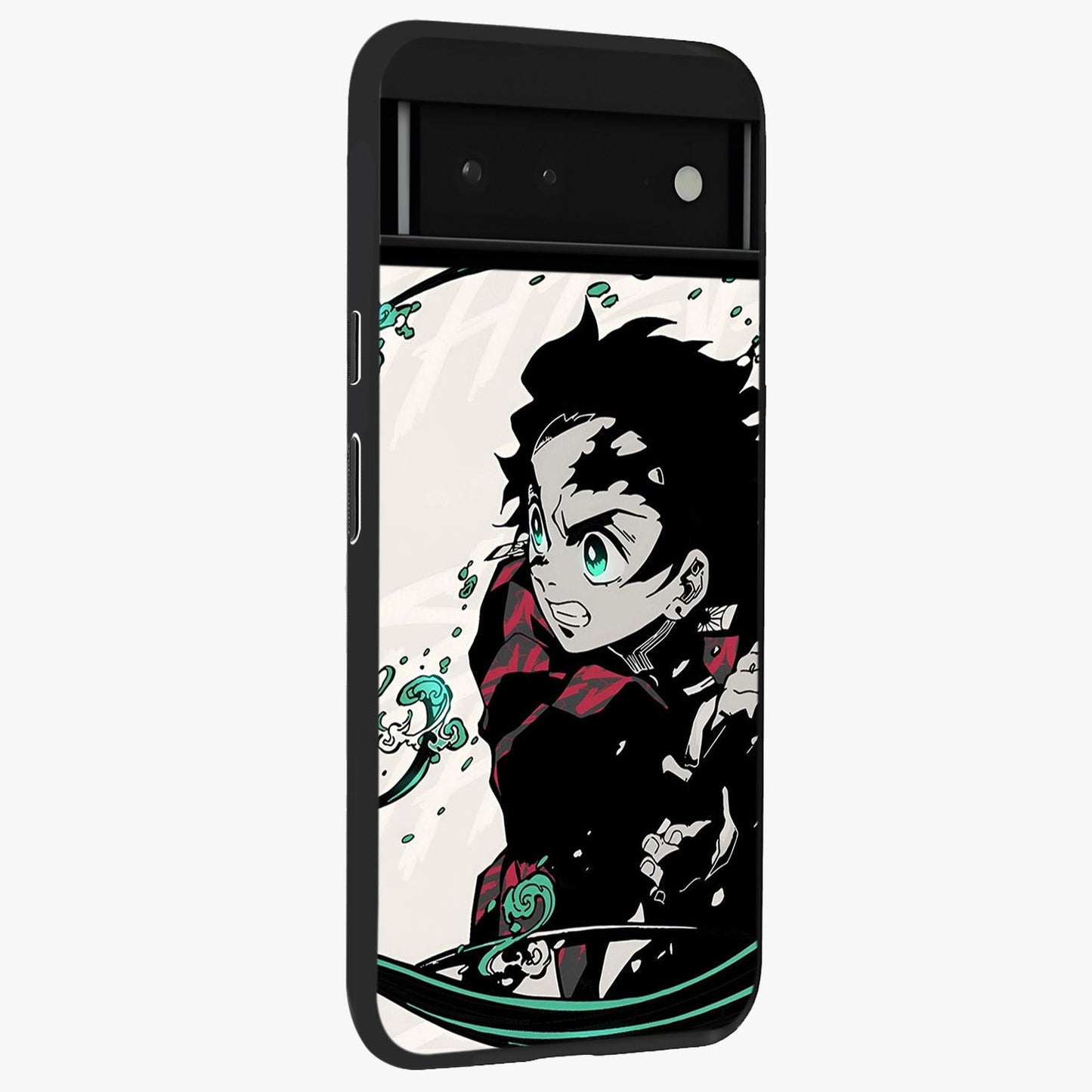 Demon Slayer Glass Case upright view showcasing powerful anime artwork with intense warrior theme.