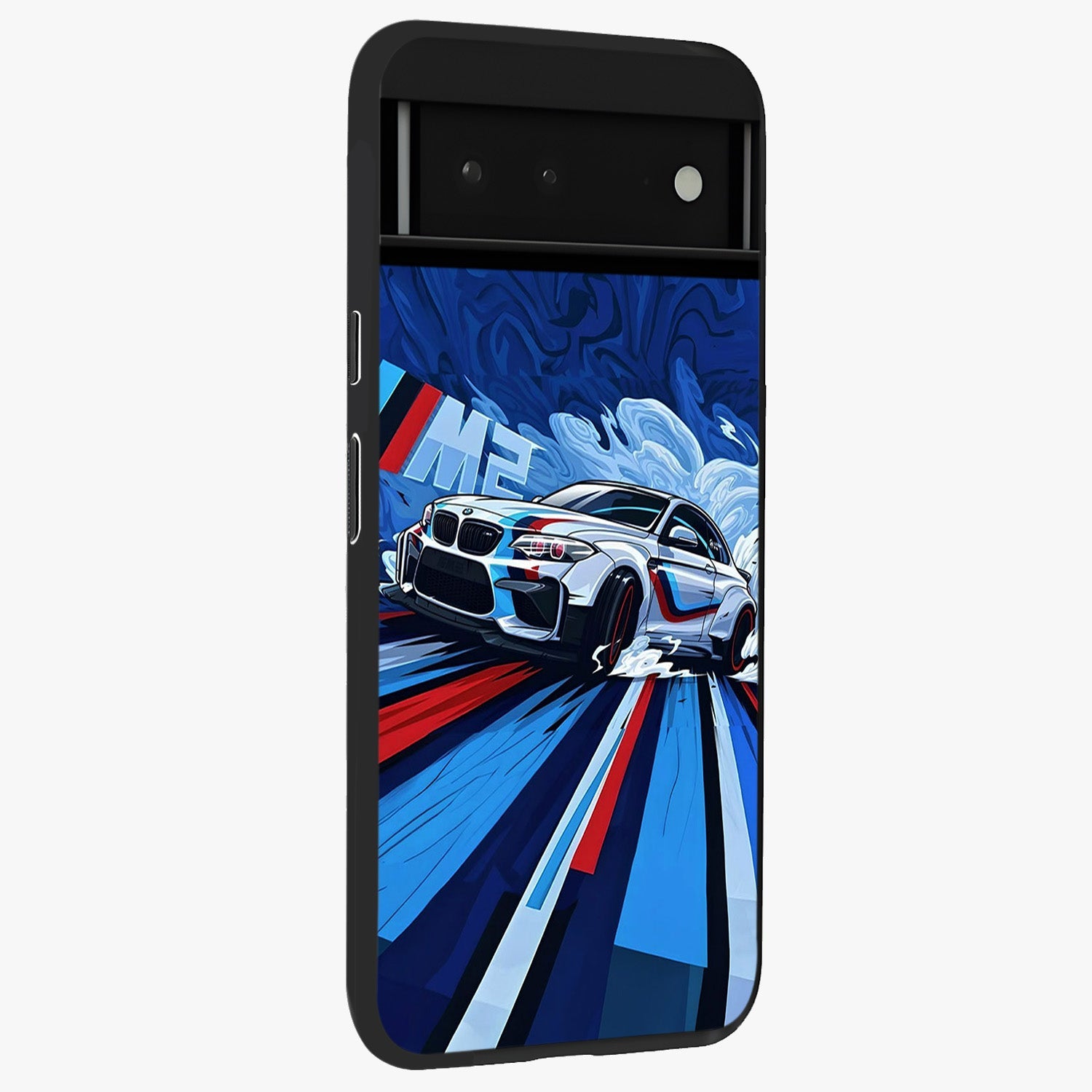 Drift Power Rush Glass Case upright view showcasing high speed racing artwork with bold automotive theme.