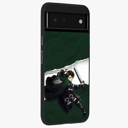 Emerald War Vanguard Glass Case upright view showcasing dramatic warrior artwork with bold fantasy theme.