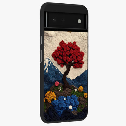 Eternal Nature Tapestry Glass Case upright view showcasing elegant nature tapestry design with decorative style.