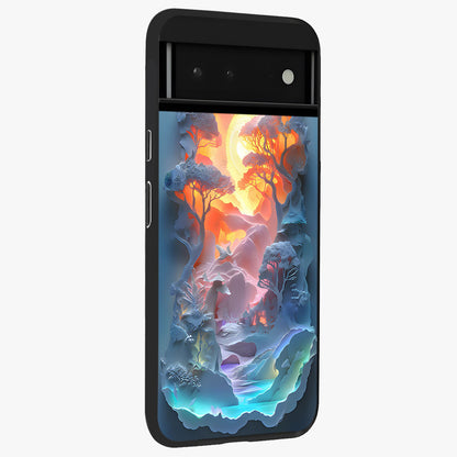 Glow Forest Portal Glass Case upright view showcasing enchanted forest portal artwork with fantasy nature theme.