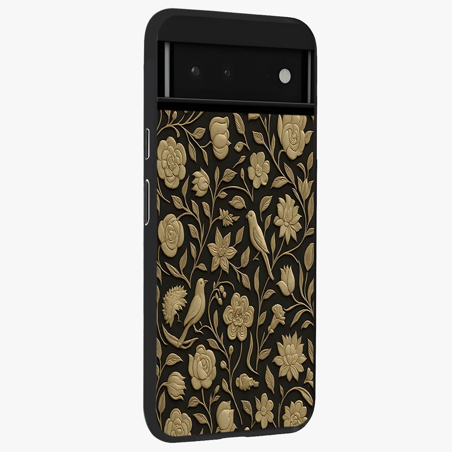 Golden Evil Eye Mandala Glass Case upright view showcasing decorative evil eye mandala artwork with spiritual aesthetic style.