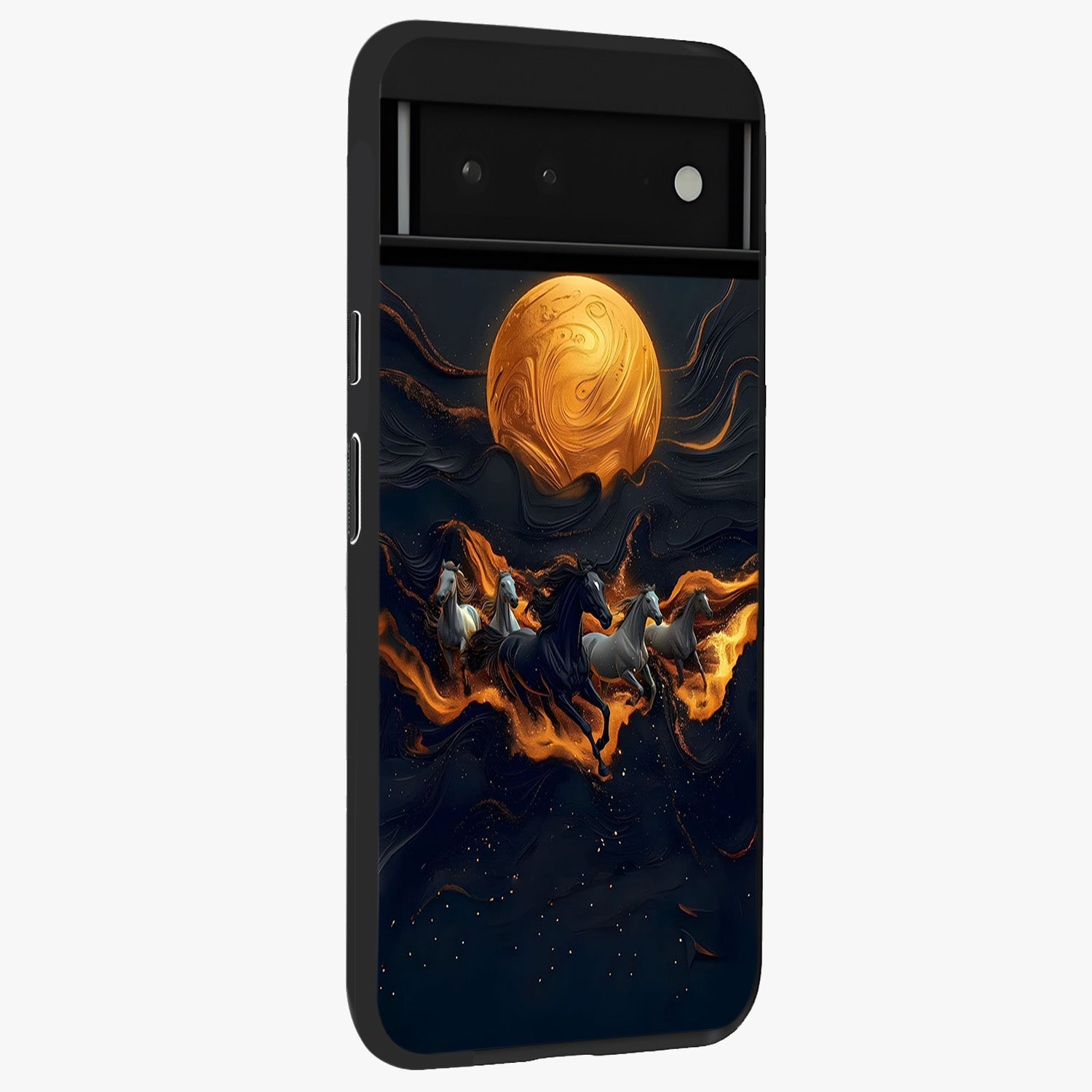 Golden Royal Heritage Glass Case upright view showcasing elegant royal artwork with classic heritage theme.