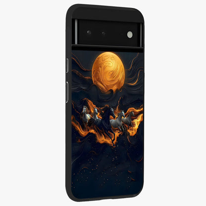 Golden Royal Heritage Glass Case upright view showcasing elegant royal artwork with classic heritage theme.