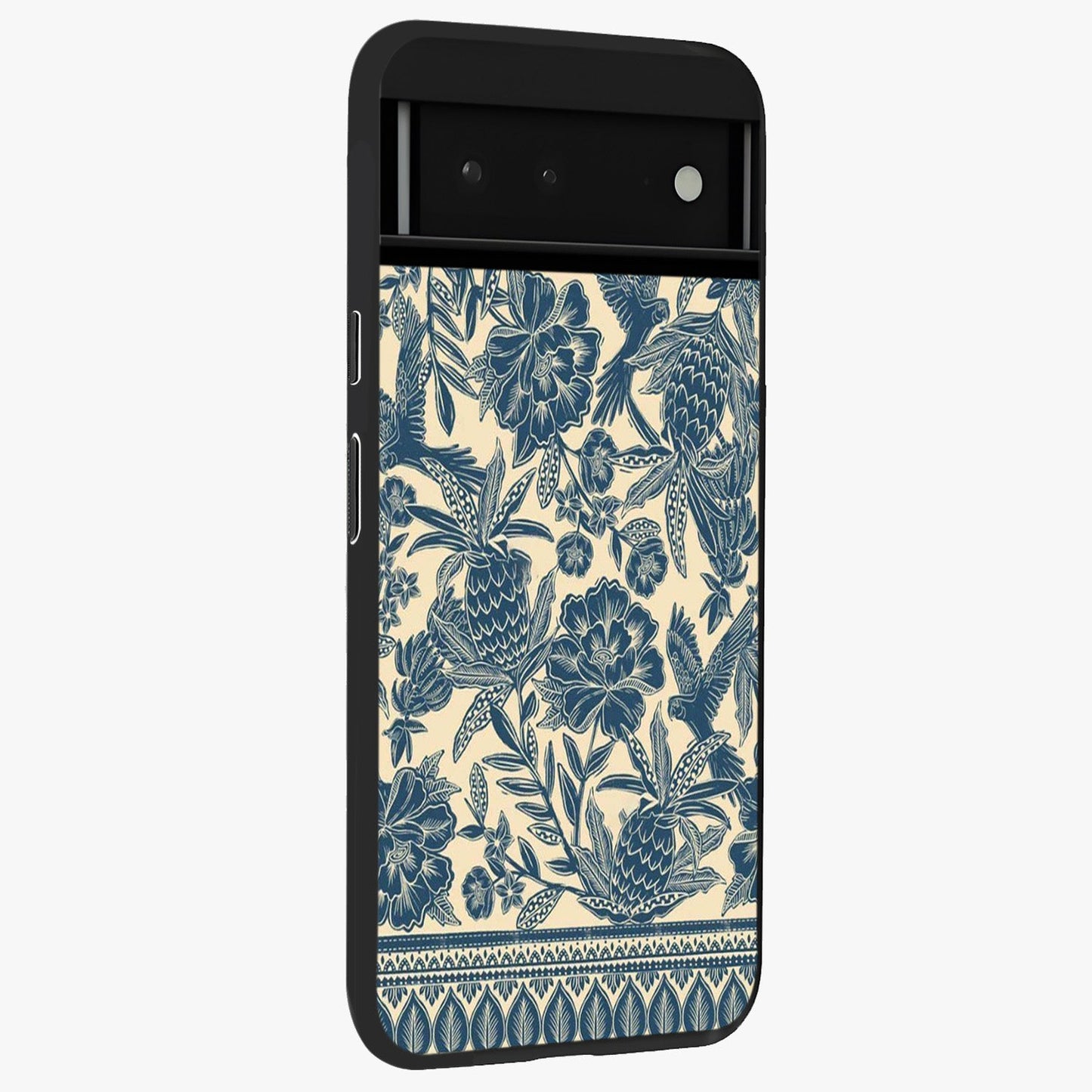 Heirloom Wild Bloom Glass Case upright view showcasing delicate wildflower artwork with timeless floral theme.