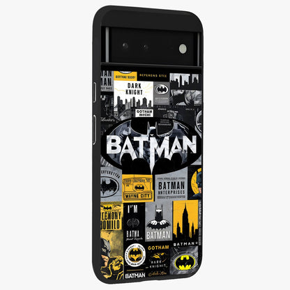 Knight Gotham Rise Glass Case upright view showcasing bold vigilante themed artwork with gothic city vibe.