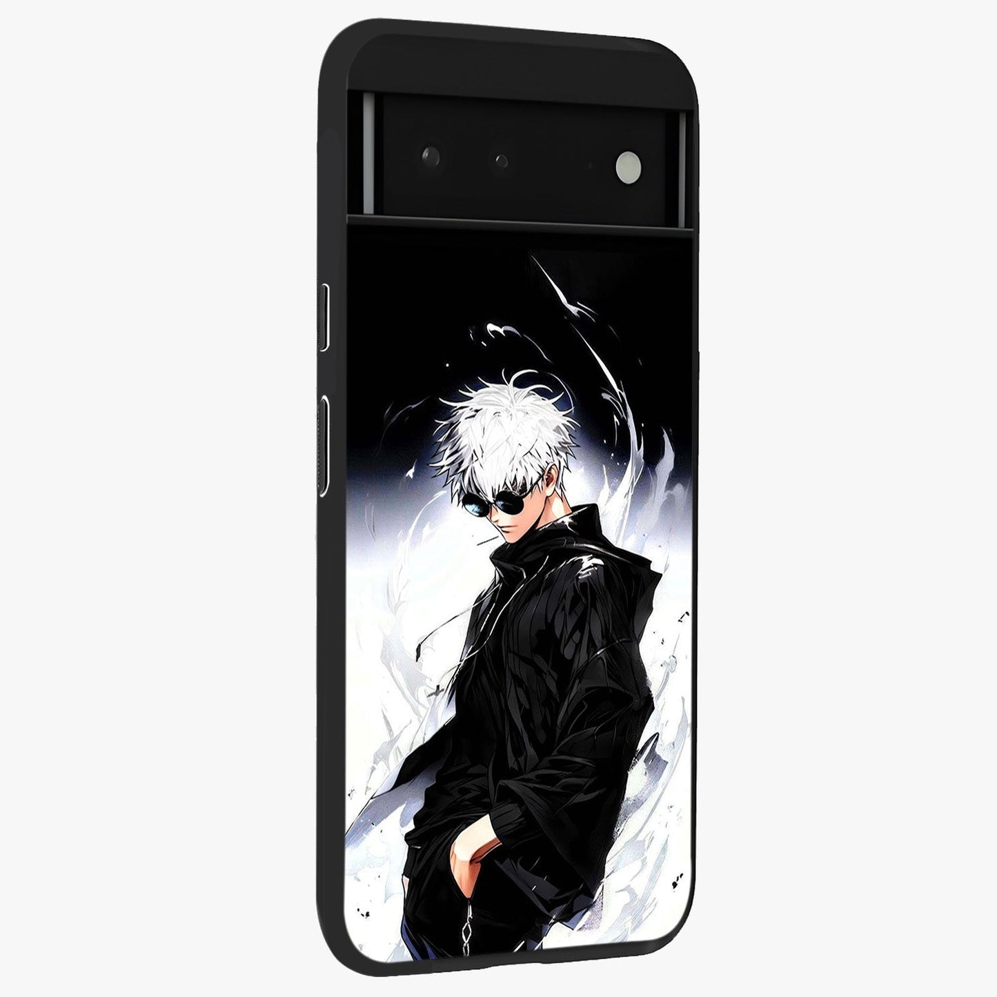 Limitless Shadow King Glass Case upright view showcasing bold shadow warrior artwork with epic fantasy theme.