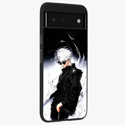Limitless Shadow King Glass Case upright view showcasing bold shadow warrior artwork with epic fantasy theme.