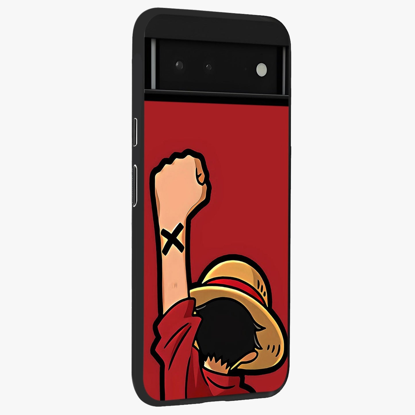Luffy X Spirit Glass Case upright view showcasing striking anime artwork with adventurous character theme.