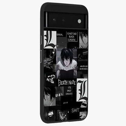 Midnight Chaos Mind Glass Case upright view showcasing expressive abstract artwork with bold dark theme.