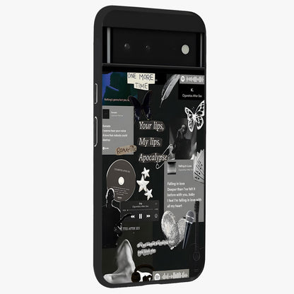 Midnight Love Echo Glass Case upright view showcasing expressive romantic artwork with dreamy midnight theme.