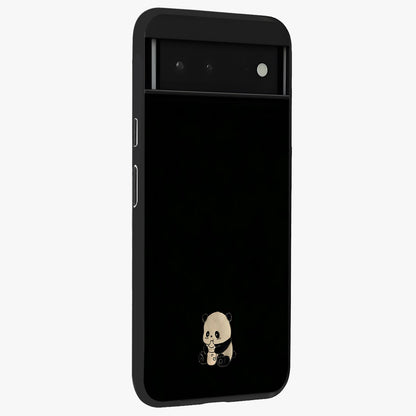 Midnight Panda Love Glass Case upright view showcasing charming panda artwork with playful romantic theme.