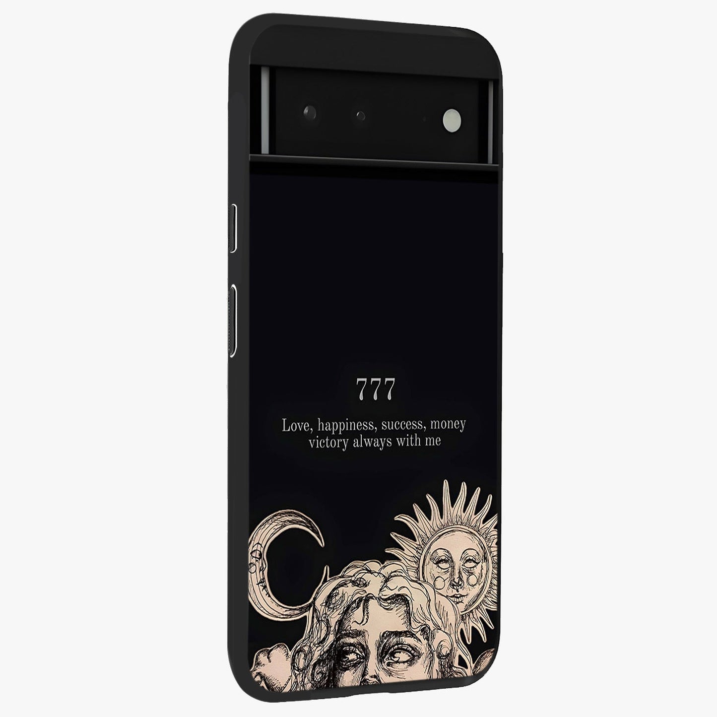Mystic Victory Aura Glass Case upright view showcasing powerful victory themed artwork with spiritual energy vibe.