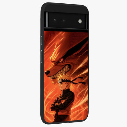 Nine Tails Legacy Glass Case upright view showcasing dramatic nine-tails artwork with intense anime themed design.