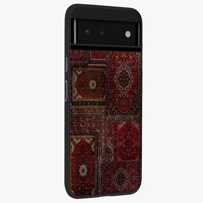 Persian Velvet Tale Glass Case upright view showcasing elegant Persian artwork with classic heritage theme.